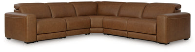 Magic Man Caramel 5-Piece Power Reclining Sectional