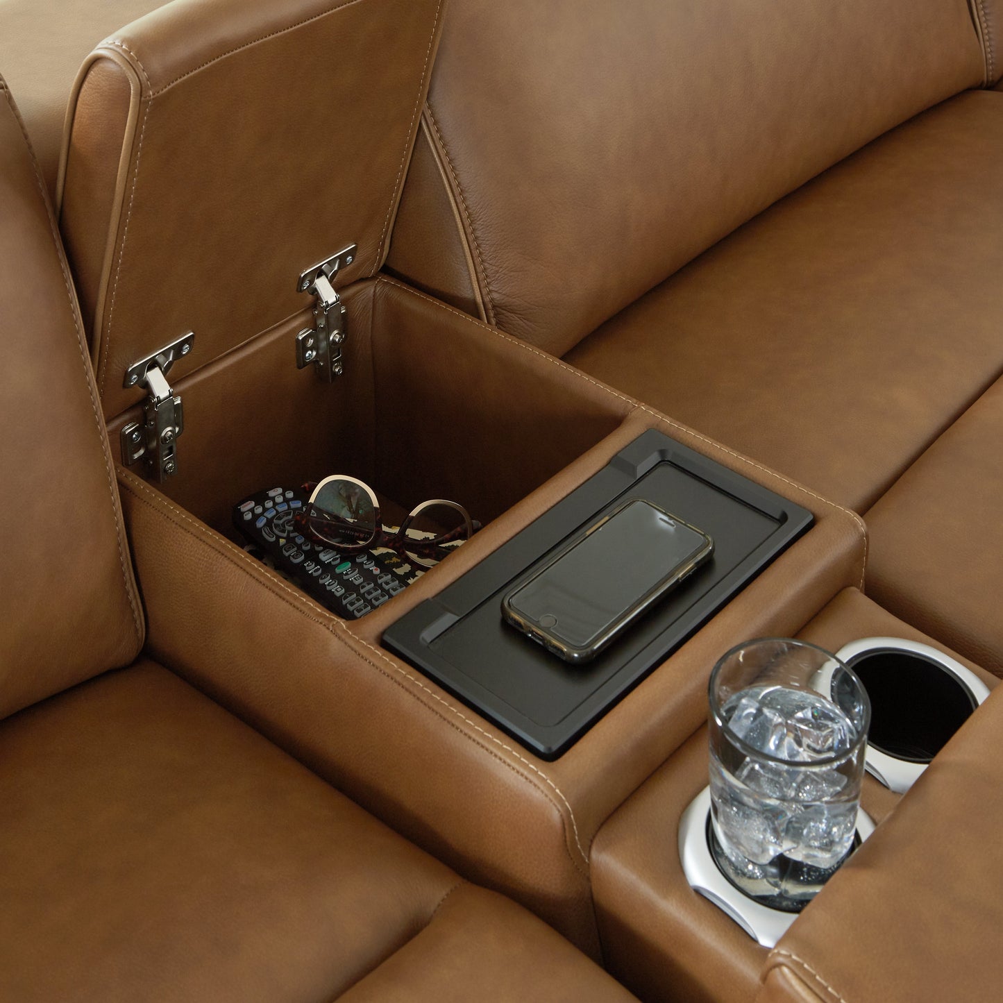 Magic Man Caramel Reclining Modular Sectional