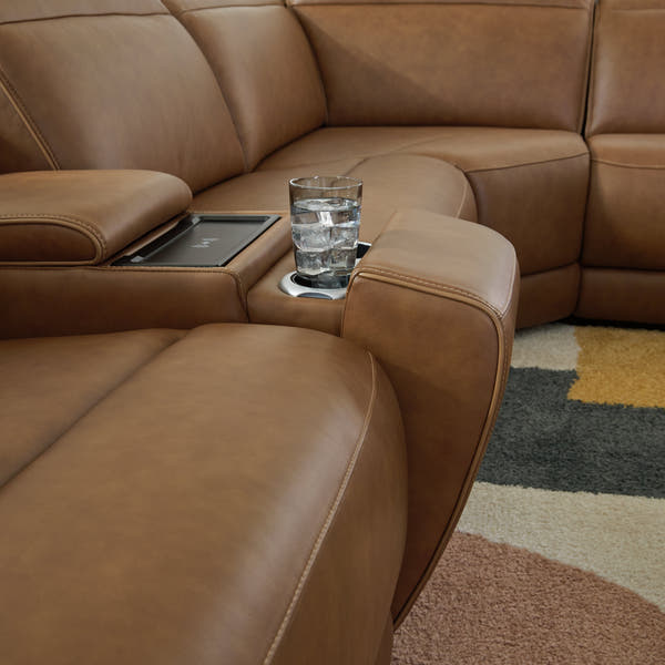Magic Man Caramel Reclining Modular Sectional