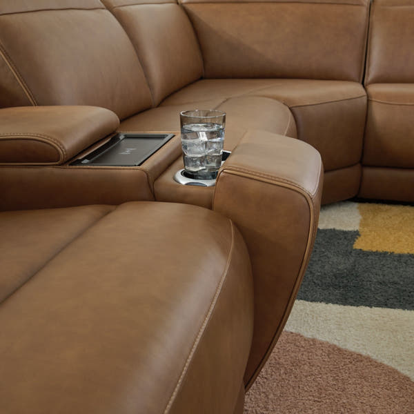 Magic Man Caramel Reclining Modular Sectional