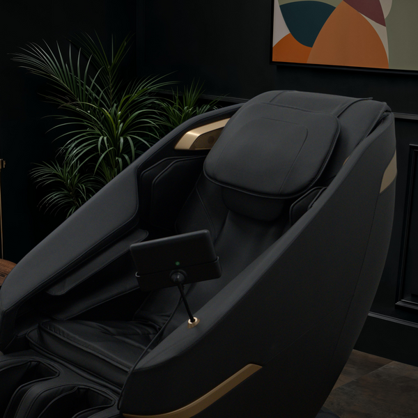 Black Massage Chair with a Tablet Controller
