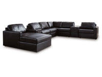 ModMax II Black 8-Piece Sectional with Left Chaise and Audio Consoles