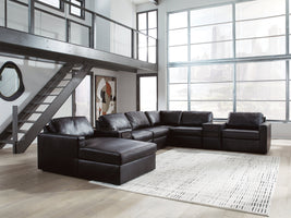 ModMax II Black 8-Piece Sectional with Left Chaise and Audio Consoles