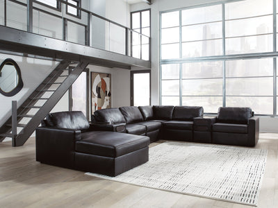 ModMax II Black 8-Piece Sectional with Left Chaise and Audio Consoles