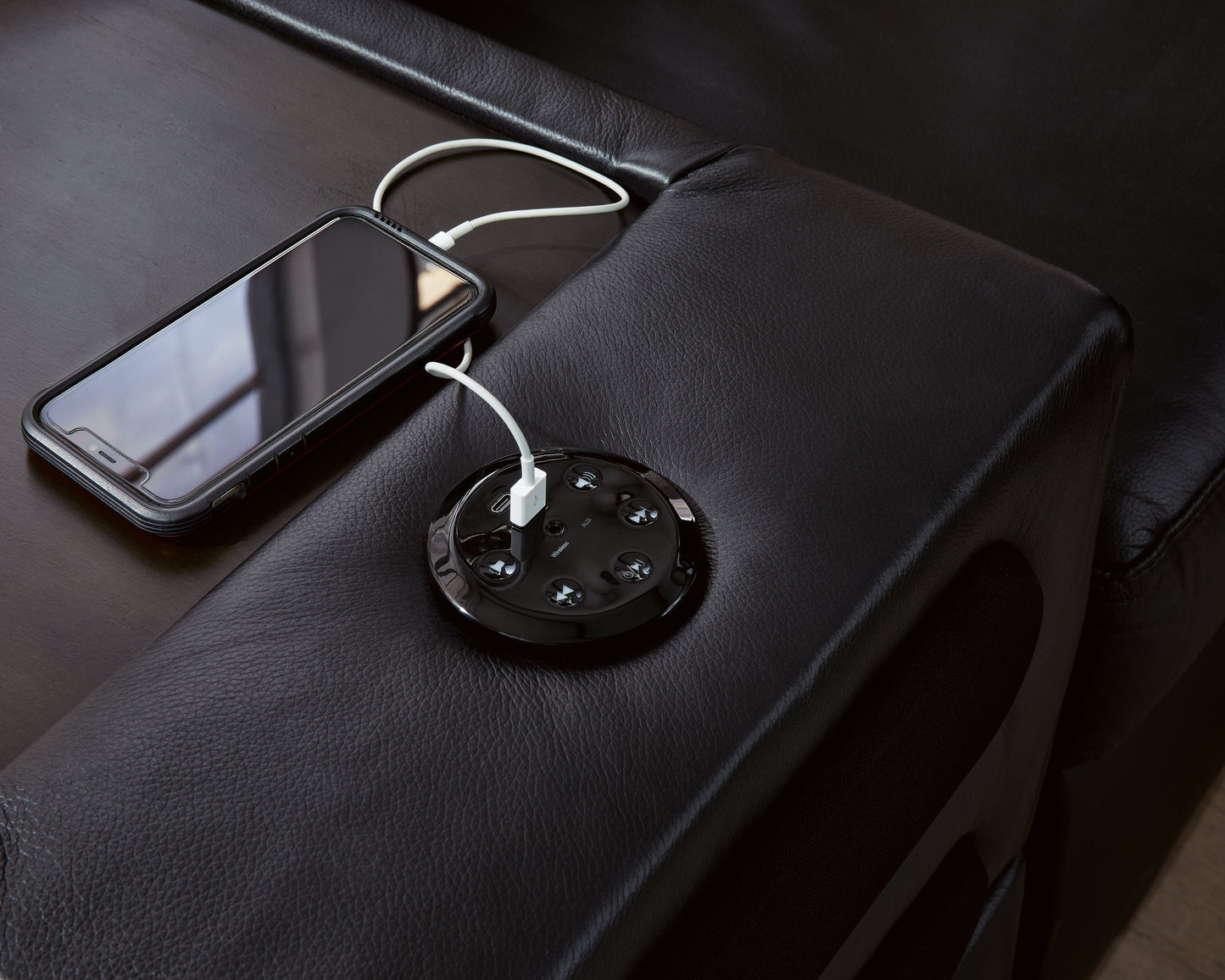 ModMax II Black 8-Piece Sectional with Left Chaise and Audio Consoles