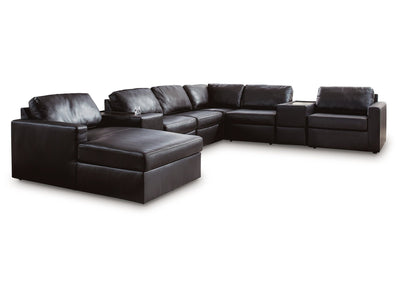 ModMax II Black 8-Piece Sectional with Left Chaise and Storage Consoles