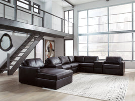 ModMax II Black 8-Piece Sectional with Left Chaise and Storage Consoles