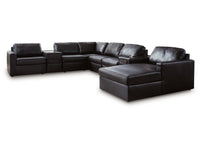 ModMax II Black 8-Piece Sectional with Right Chaise and Audio Consoles