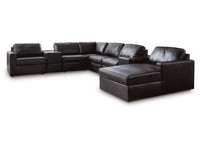 ModMax II Black 8-Piece Sectional with Right Chaise and Storage Consoles