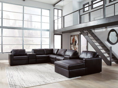 ModMax II Black 8-Piece Sectional with Right Chaise and Storage Consoles