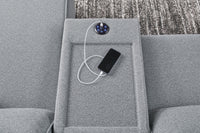 ModMax II Salt and Pepper 6-Piece Reclining Sectional with Chaise and Audio