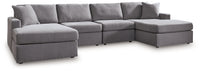 Modmax Granite 4-Piece U Shape Sectional with Double Chaise