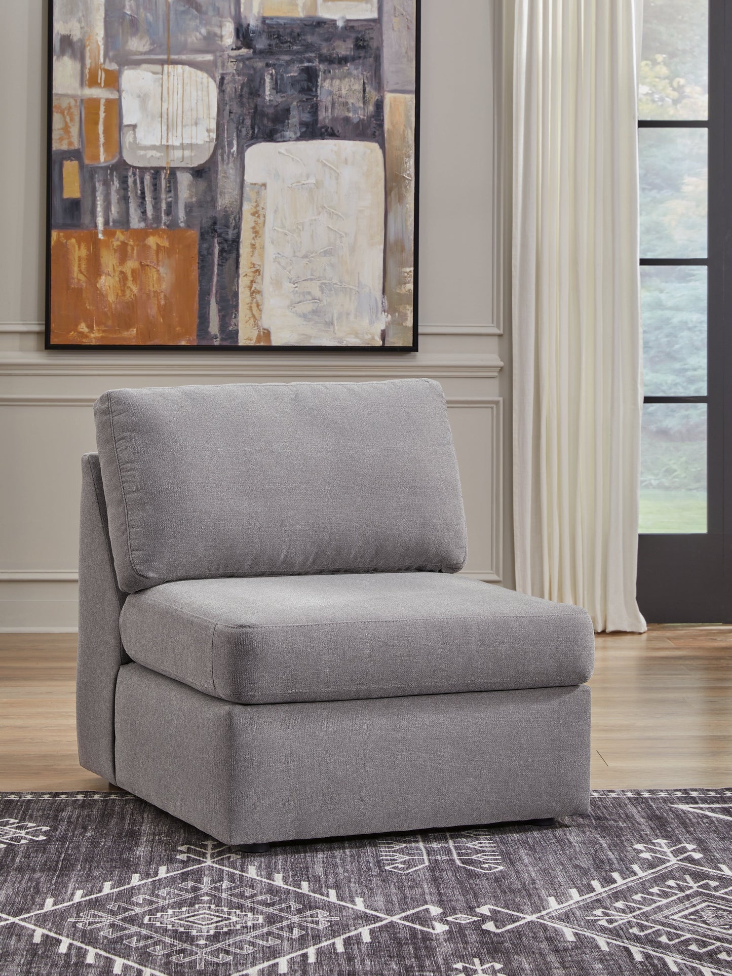 Modmax Granite 6-Piece Sectional and Oversized Accent Ottoman