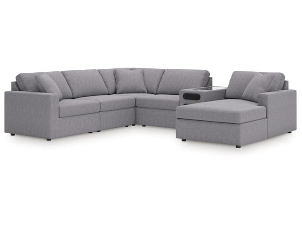 Modmax Granite 6-Piece Sectional with Audio System and Chaise