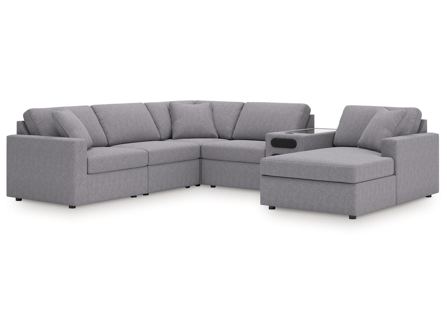Modmax Granite 6-Piece Sectional with Audio System and Chaise