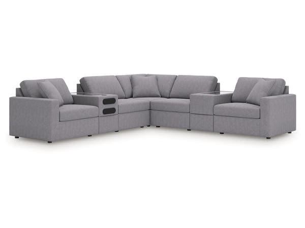 Modmax Granite 7-Piece Balanced Sectional with Audio and Storage Consoles