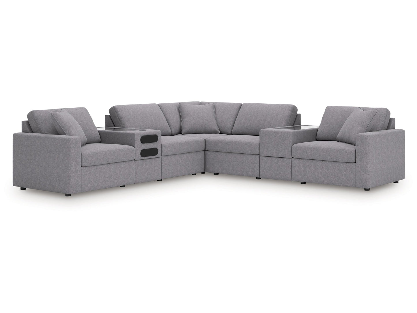 Modmax Granite 7-Piece Balanced Sectional with Audio and Storage Consoles