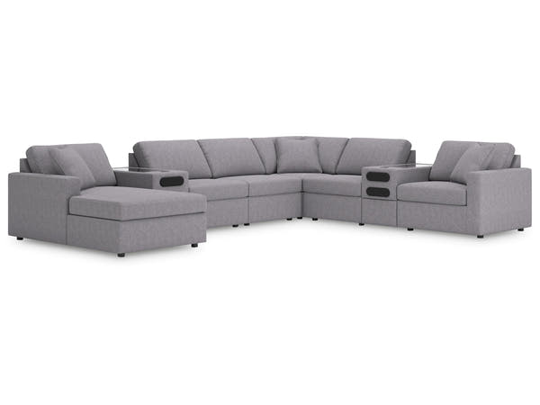 Modmax Granite 8-Piece Sectional w/Audio System & Chaise
