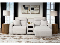 Modmax II Stone 3-Piece Power Reclining Sectional w/ Chaise and Audio Console
