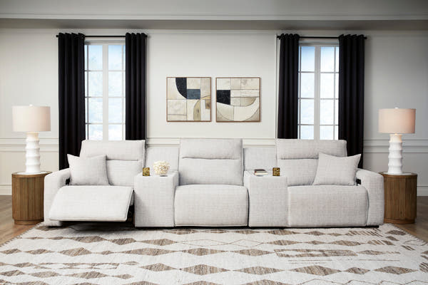 Modmax II Stone 5-Piece Power Reclining Sectional with Consoles