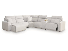 Modmax II Stone 6-Piece Power Reclining Sectional w/ Chaise and Console