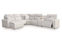 Modmax II Stone 6-Piece Power Reclining Sectional w/ Chaise and Console