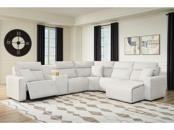 Modmax II Stone 6-Piece Power Reclining Sectional with Chaise and Console