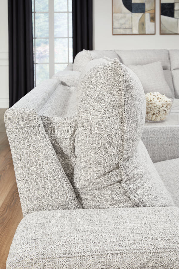 Modmax II Stone 6-Piece Reclining Sectional with Chaise and Audio Console