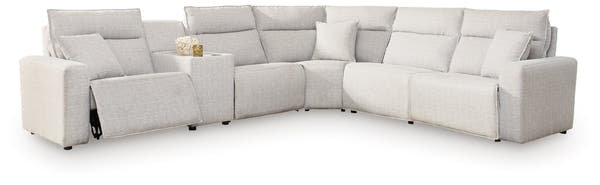 Modmax II Stone 6-Piece Reclining Sectional with Console