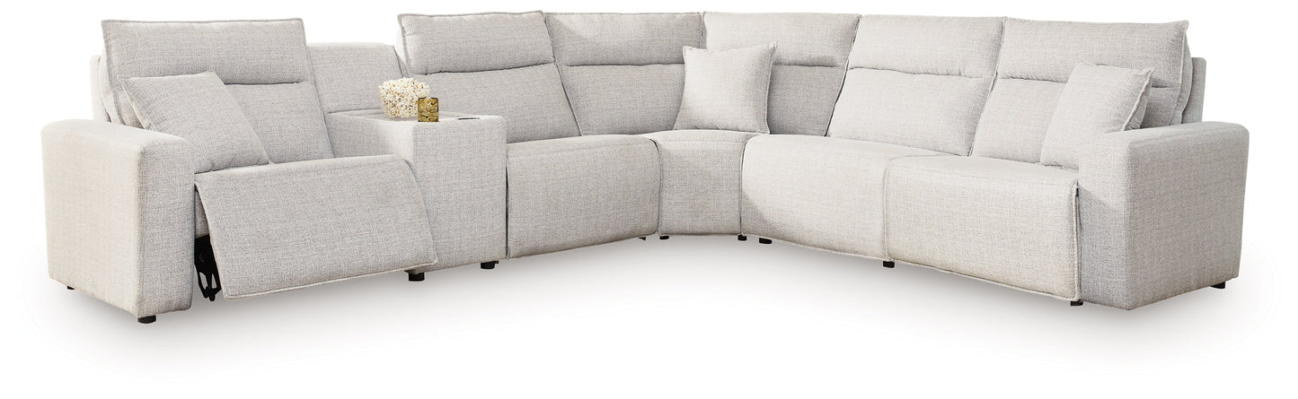 Modmax II Stone 6-Piece Reclining Sectional with Console