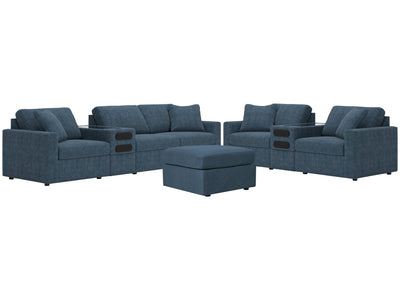 Modmax Ink 4-Piece Sectional Sofa, 3-Piece Sectional Loveseat and Ottoman - 92121U25