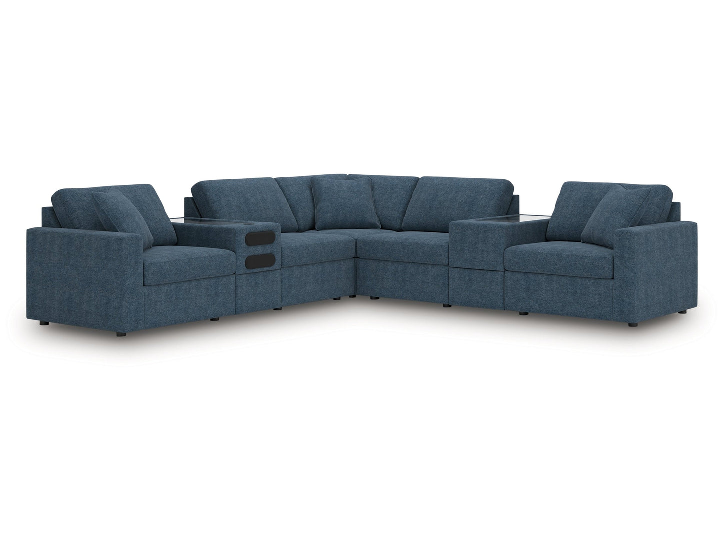 Modmax Ink 7-Piece Balanced Sectional with Audio and Storage Consoles