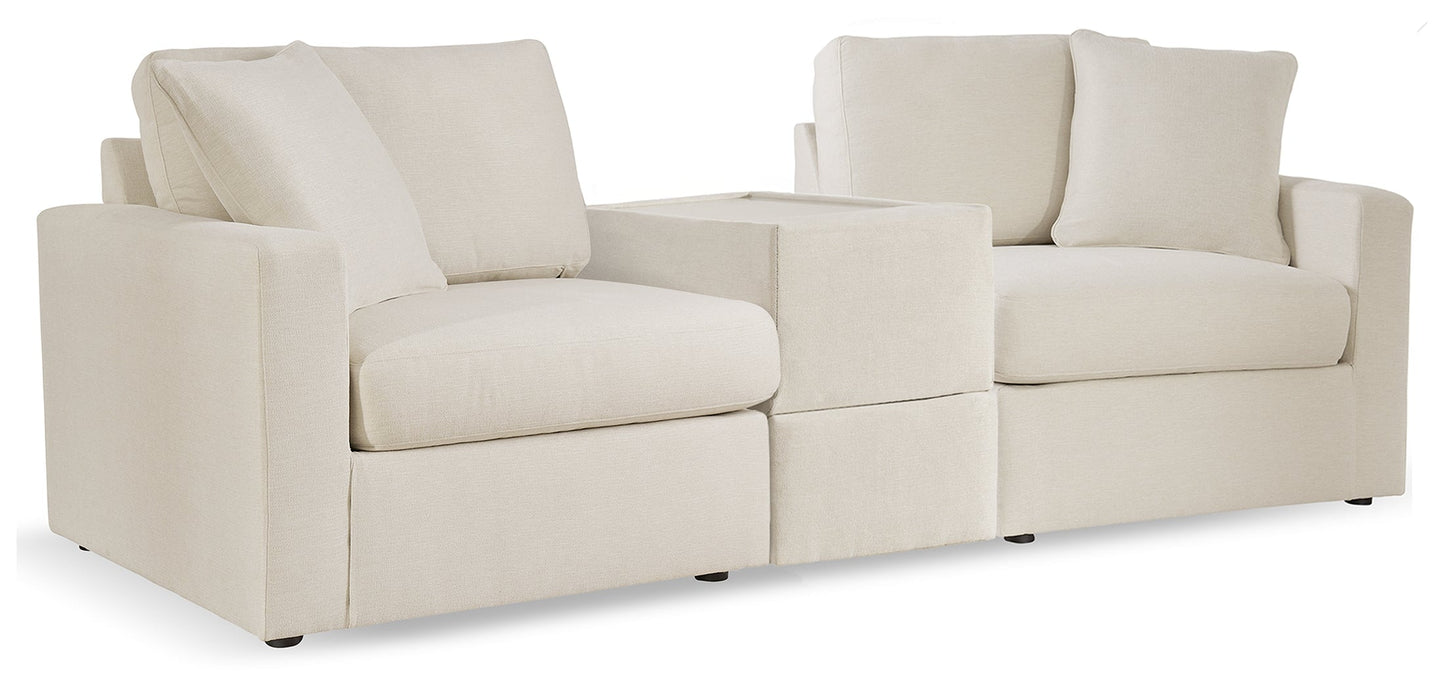 Modmax Oyster 3-Piece Sectional Sofa, 2-Piece Sectional Loveseat, Console and Swivel Glider Recliner