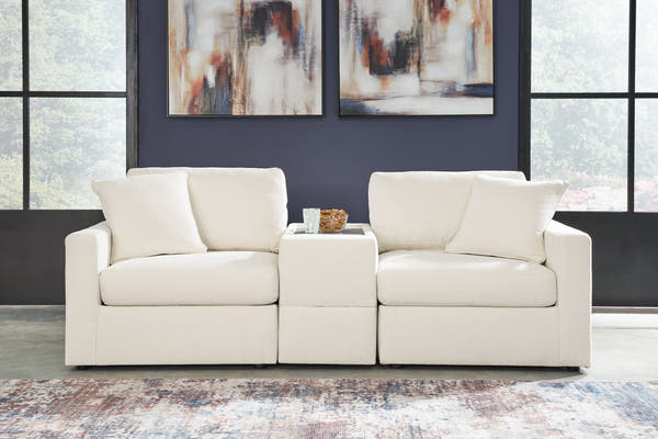 Modmax Oyster 3-Piece Sectional Sofa, 2-Piece Sectional Loveseat, Console and Swivel Glider Recliner