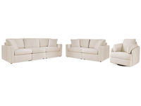 Modmax Oyster 3-Piece Sectional Sofa, 2-Piece Sectional Loveseat and Swivel Glider Recliner