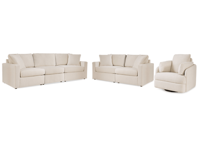 Modmax Oyster 3-Piece Sectional Sofa, 2-Piece Sectional Loveseat and Swivel Glider Recliner