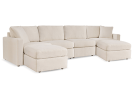 Modmax Oyster 4-Piece Sectional and 2 Oversized Accent Ottomans
