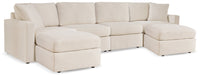 Modmax Oyster 4-Piece Sectional and 2 Oversized Accent Ottomans