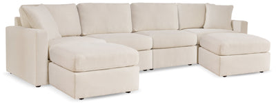 Modmax Oyster 4-Piece Sectional and 2 Oversized Accent Ottomans
