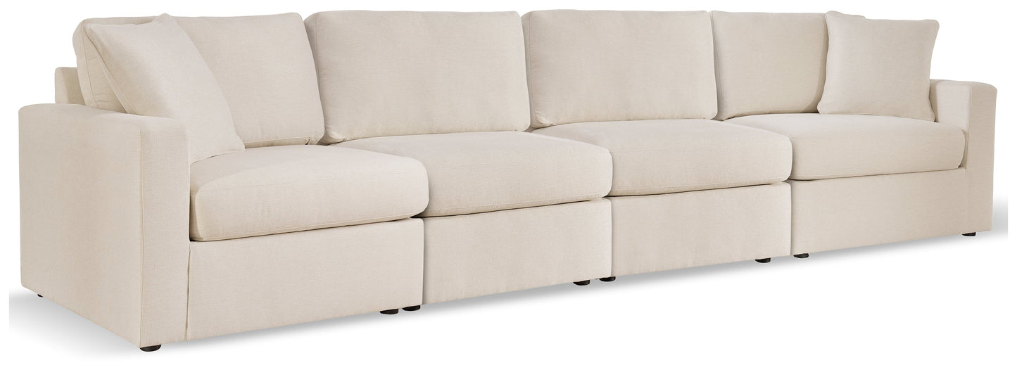 Modmax Oyster 4-Piece Sectional and 2 Oversized Accent Ottomans