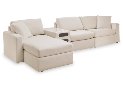Modmax Oyster 4-Piece Sectional incl. Storage Console w/ Audio System and Ottoman