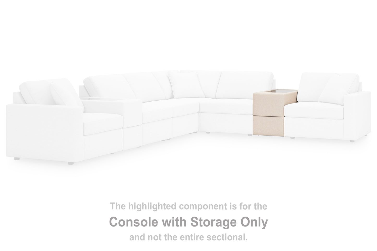 Modmax Oyster 4-Piece Sectional w/ Storage Console