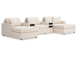 Modmax Oyster 5-Piece Double Chaise w/Audio Consoles
