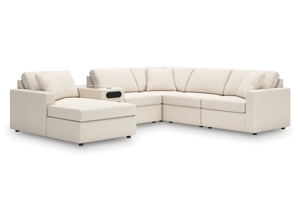 Modmax Oyster 6-Piece Sectional with Audio System and Chaise