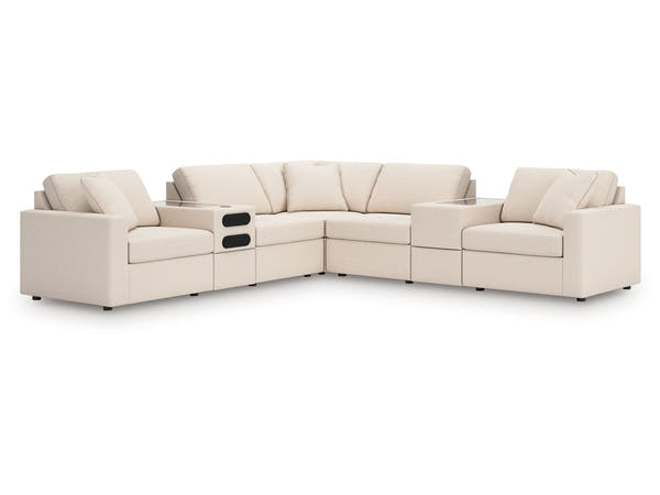 Modmax Oyster 7-Piece Balanced Sectional with Audio and Storage Consoles