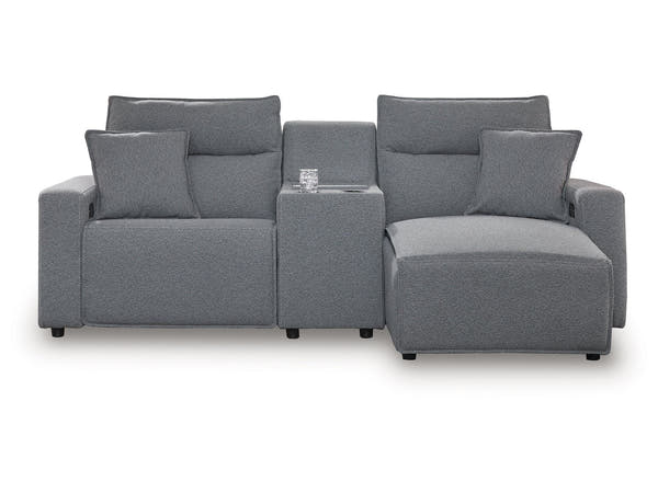 Modmax Salt and Pepper 3-Piece Power Reclining Sectional with Chaise