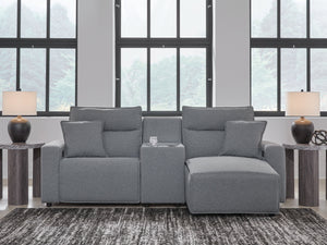 Modmax Salt and Pepper 3-Piece Power Reclining Sectional with Chaise