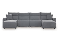 Modmax Salt and Pepper 4-Piece Power Reclining Sectional with Chaise
