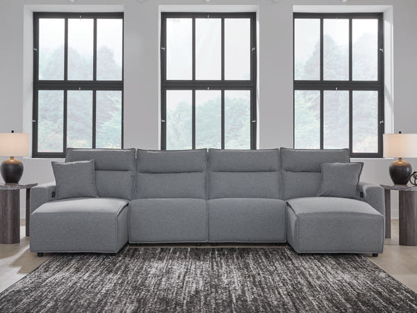 Modmax Salt and Pepper 4-Piece Power Reclining Sectional with Chaise