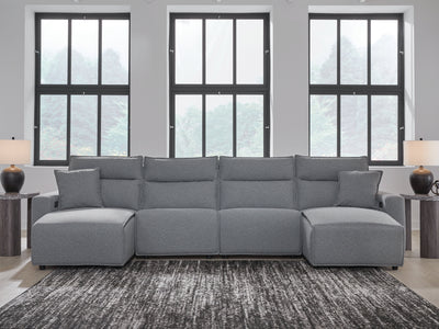 Modmax Salt and Pepper 4-Piece Power Reclining Sectional with Chaise